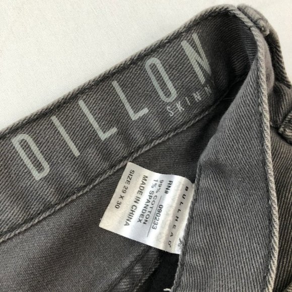 Dillon Jeans Men's 29 Grey Skinny Pants Dark Wash Reg Fit Size 29X30 - Picture 7 of 12